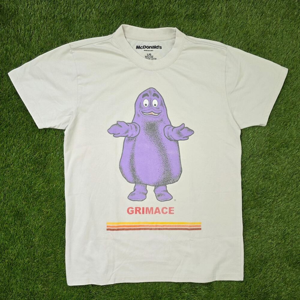 McDonald's Grimace Cream/Purple Crewneck Vintage Look Tee Men's Sz Large T-Shirt